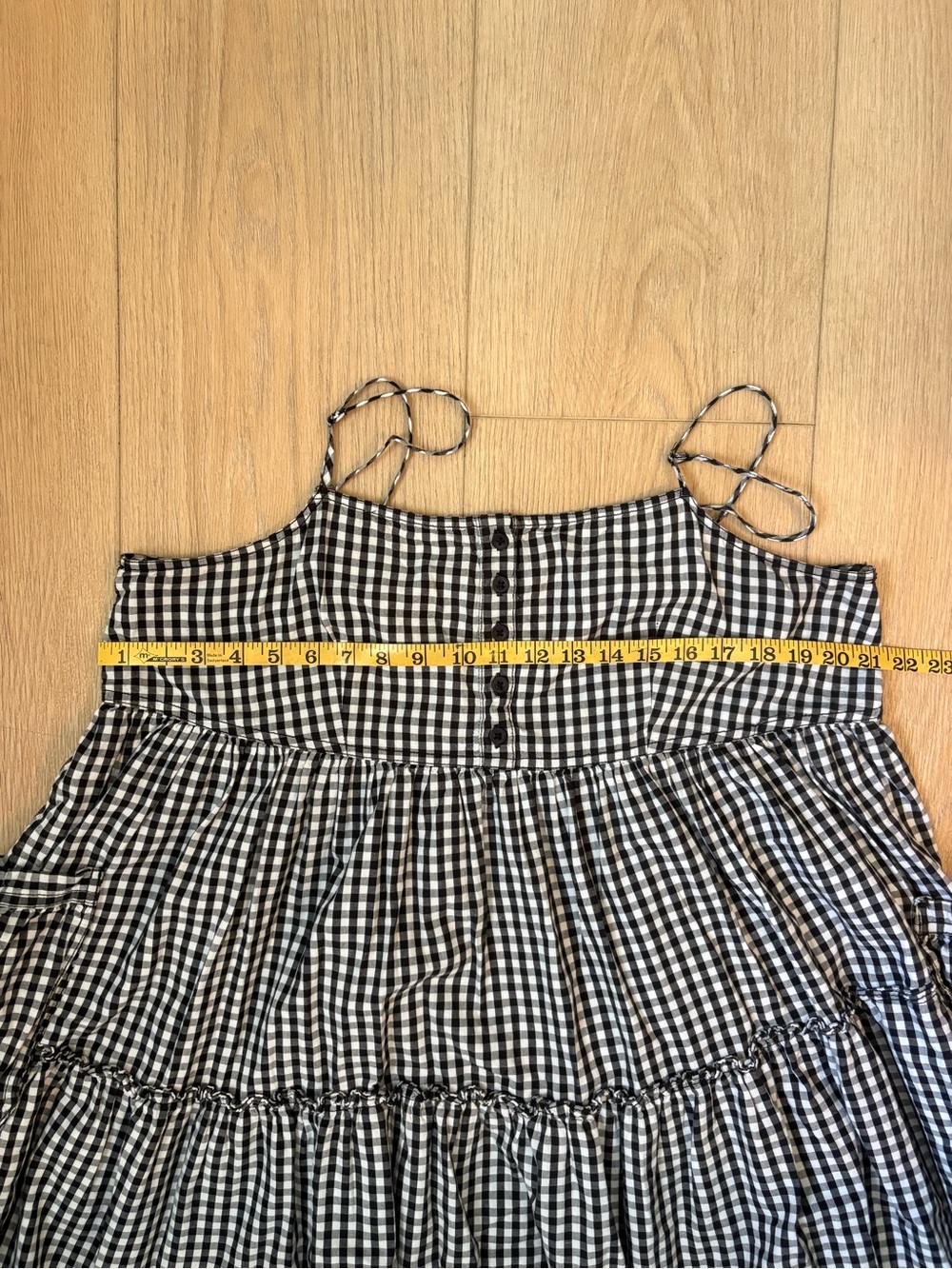 Black & White Gingham Tiered Spaghetti Strap Dress - Picture 5 of 6